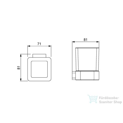AREZZO design MONO üveg pohár tartó, szálcsiszolt arany AR-120131BG