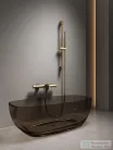 AREZZO design ELEGANT termosztatikus kádcsaptelep zuhanyszettel , szálcsiszolt arany AR-1295BG
