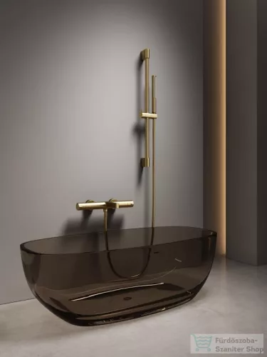 AREZZO design ELEGANT termosztatikus kádcsaptelep zuhanyszettel , szálcsiszolt arany AR-1295BG