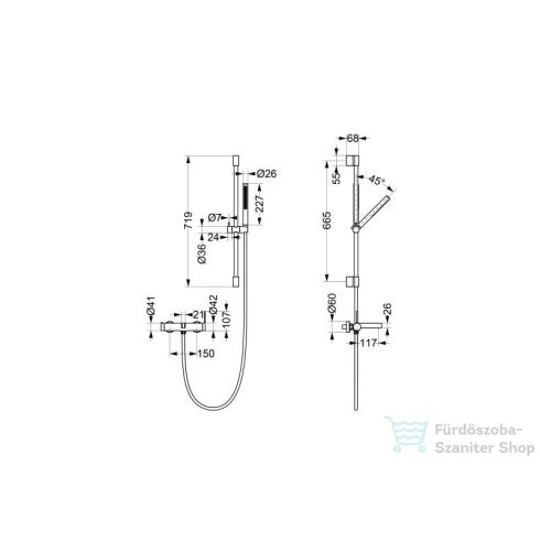 AREZZO design ELEGANT termosztatikus kádcsaptelep zuhanyszettel , matt fehér AR-1295MW