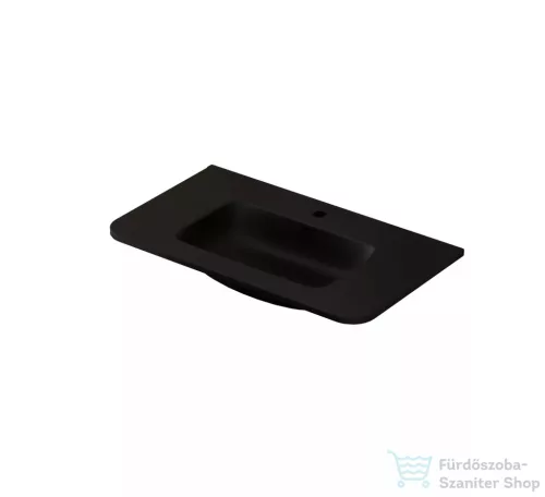 Arezzo Design SIERRA 80x46 cm-es, beépíthető mosdó, matt fekete AR-141580B