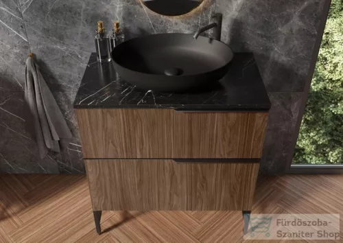 AREZZO design pultra ültethető mosdó RIKA 52x40 matt fekete