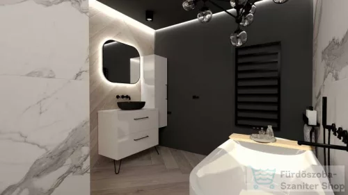 AREZZO design pultra ültethető mosdó RIKA 52x40 matt fekete