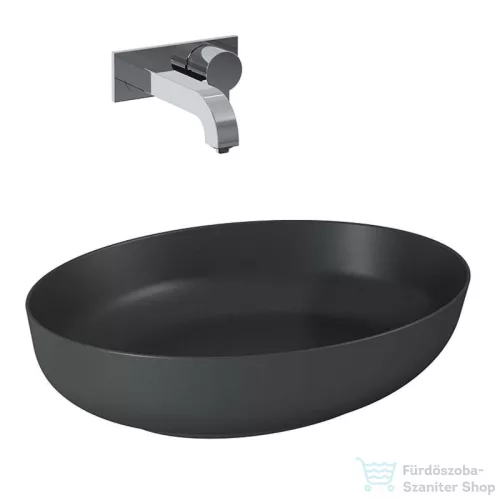 AREZZO design pultra ültethető mosdó RIKA 52x40 matt antracit AR-145004