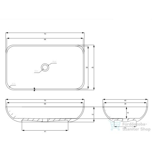 AREZZO design Fresi pultra ültethető mosdó AR-145033