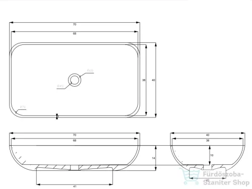 AREZZO design Fresi pultra ültethető mosdó AR-145033