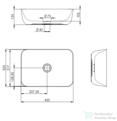 AREZZO design Reni pultra ültethető mosdó AR-145047