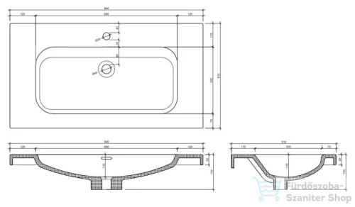 AREZZO design 90 cm-es Iwa mosdó