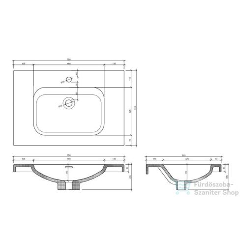 AREZZO design 70 cm-es Iwa mosdó