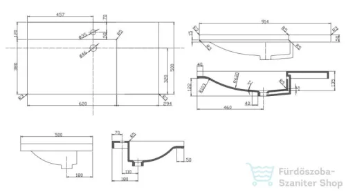 AREZZO design 90 cm-es Metis akril mosdó, matt fehér
