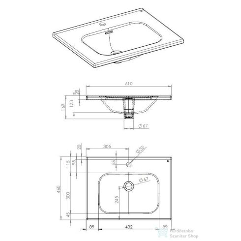 AREZZO design Piazza 60 cm-es mosdó AR-145710