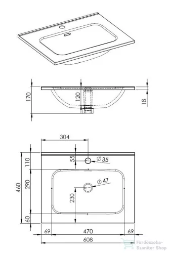 AREZZO design Skappa 60 cm-es mosdó AR-145830