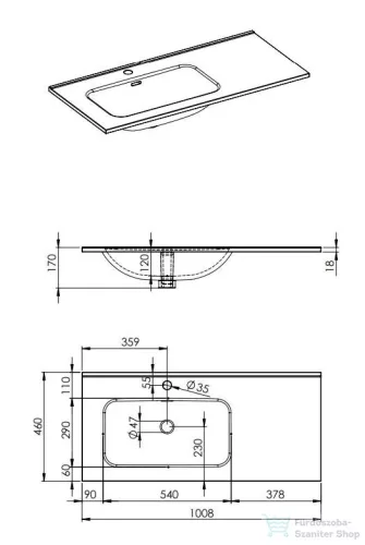 AREZZO design Skappa 100 cm-es mosdó, balos AR-145935