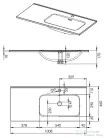 AREZZO design Skappa 100 cm-es mosdó, jobbos AR-145945