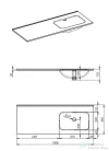 AREZZO design Skappa 120 cm-es mosdó (60+60), csaplyuk nélkül, jobbos, fehér AR-146039