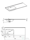 AREZZO design Skappa 120 cm-es mosdó (60+60), csaplyuk nélkül, balos, fehér AR-146040