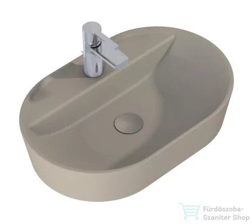 AREZZO design pultra ültethető mosdó BABETTE 62X42 cm, matt bézs AR-146041