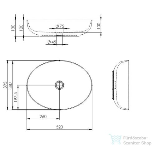 AREZZO design pultra ültethető mosdó RIKA 52x40 cm, matt zöld AR-146049