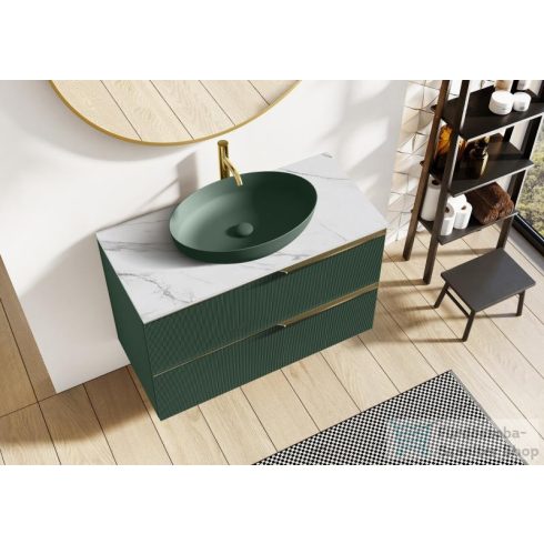 AREZZO design pultra ültethető mosdó RIKA 52x40 cm, matt zöld AR-146049