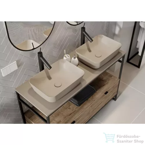 AREZZO design Nomia pultra ültethető mosdó 50x39 cm, matt bézs AR-146051