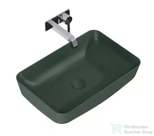 AREZZO design Nomia pultra ültethető mosdó 50x39 cm, matt zöld AR-146052