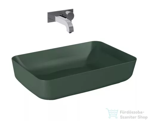 AREZZO design Nomia pultra ültethető mosdó 50x39 cm, matt zöld AR-146052
