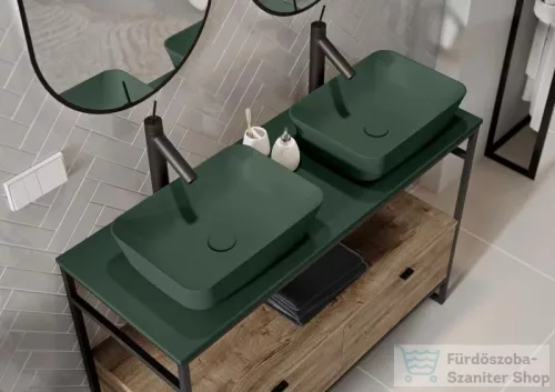 AREZZO design Nomia pultra ültethető mosdó 50x39 cm, matt zöld AR-146052