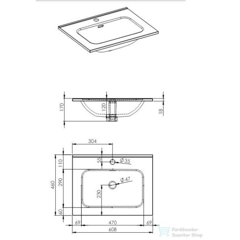 AREZZO design SKAPPA 60 cm-es mosdó, matt kék AR-146059