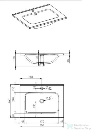 AREZZO design SKAPPA 60 cm-es mosdó, matt kék AR-146059