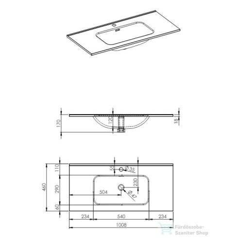 AREZZO design SKAPPA 100 cm-es mosdó, matt bézs AR-146067