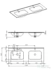 AREZZO design SKAPPA 120 cm-es dupla mosdó, matt kék AR-146074