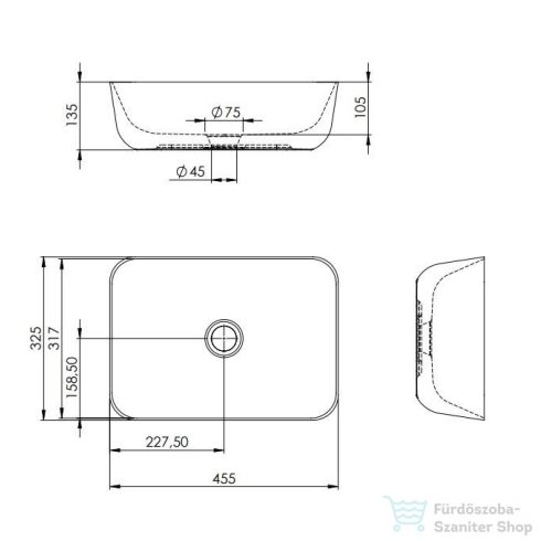 AREZZO design pultra ültethető mosdó RENI 46x33, matt terra pink AR-146081