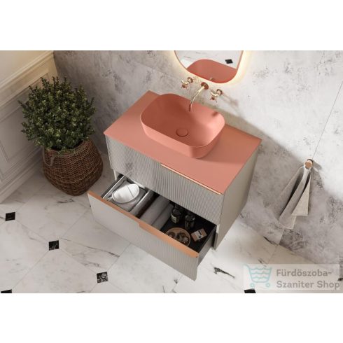 AREZZO design pultra ültethető mosdó RENI 46x33, matt terra pink AR-146081