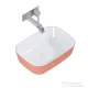AREZZO design Reni pultra ültethető mosdó 46x33 cm, fényes fehér/matt terra pink AR-146110