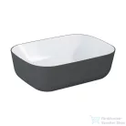 AREZZO design Reni pultra ültethető mosdó 46x33 cm, fényes fehér/matt antracit AR-146113