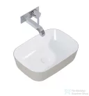 AREZZO design Reni pultra ültethető mosdó 46x33 cm, fényes fehér/matt bézs AR-146114