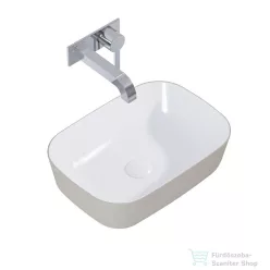   AREZZO design Reni pultra ültethető mosdó 46x33 cm, fényes fehér/matt bézs AR-146114