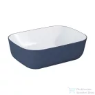 AREZZO design Reni pultra ültethető mosdó 46x33 cm, fényes fehér/matt kék AR-146114