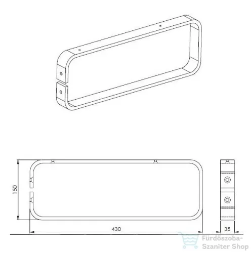 AREZZO design MONTEREY tartó konzol, króm (1 db)