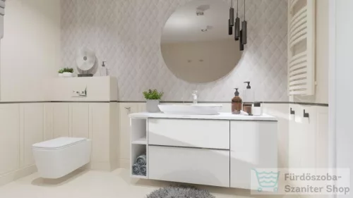 AREZZO design 160x46 cm mosdópult magasfényű fehér színben AR-166896