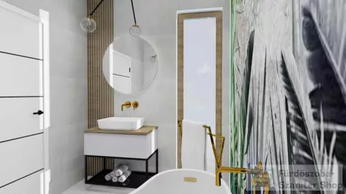 AREZZO design 80x46 cm mosdópult természetes tölgy színben AR-166899