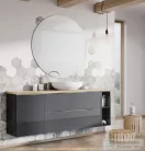 AREZZO design Monterey 40 cm-es alsóelem 1 ajtóval magasfényű antracit színben AR-166996