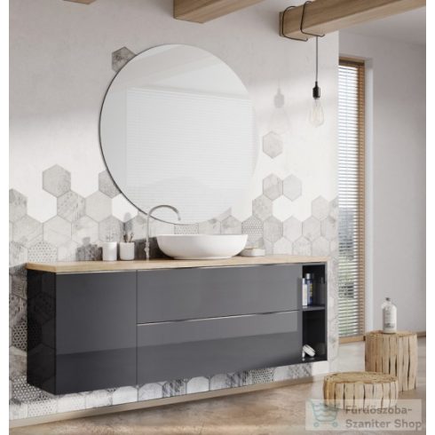 AREZZO design Monterey 40 cm-es alsóelem 1 ajtóval magasfényű antracit színben AR-166996