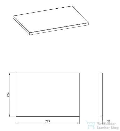 AREZZO design 70x49,4x2,8 cm mosdópult, Mf. Fehér színben AR-167034