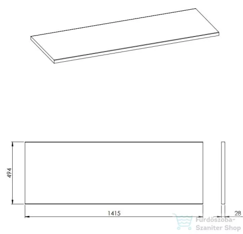 AREZZO design 140(90+50)x49,4x2,8 cm mosdópult, Mf. Fehér színben