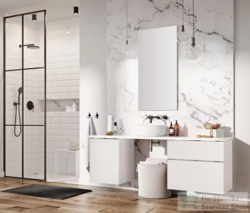 AREZZO design Monterey 60cm-es alsószekrény 2 fiókkal magasfényű fehér, szifonkivágással AR-167077