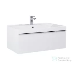   AREZZO design Monterey 80cm-es alsószekrény 1 fiókkal magasfényű fehér, szifonkivágással AR-167079