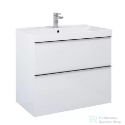   AREZZO design Monterey 80cm-es alsószekrény 2 fiókkal magasfényű fehér, szifonkivágással AR-167081