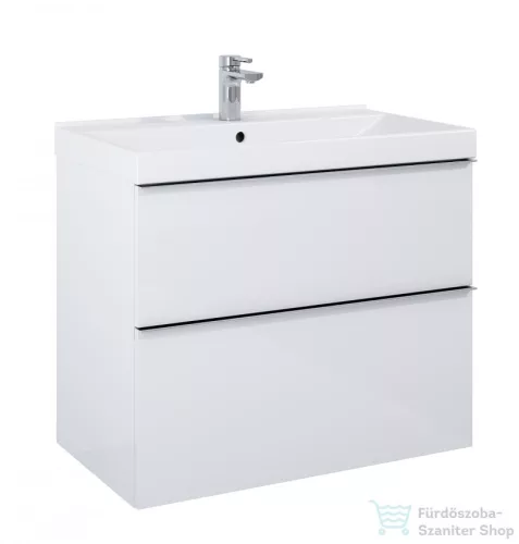 AREZZO design Monterey 80cm-es alsószekrény 2 fiókkal magasfényű fehér, szifonkivágással AR-167081