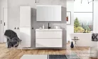AREZZO design Monterey 80cm-es alsószekrény 2 fiókkal magasfényű fehér, szifonkivágással AR-167081